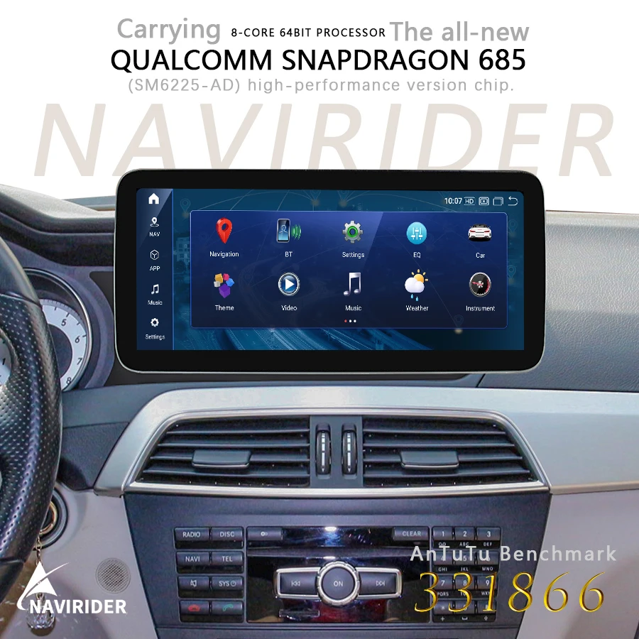 Qualcomm 2,8 ГГц стерео процессор CARPLAY Android мультимедийный видеоплеер для Benz C200 W204 C180 C260 C300 C63 2011-2014 C-класс