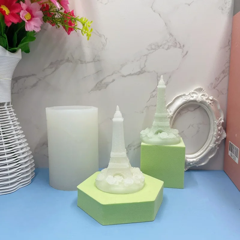 Building Wind Tower Rose Silicone Mold DIY Aromatherapy Candle Plaster Epoxy Decorative Ornaments