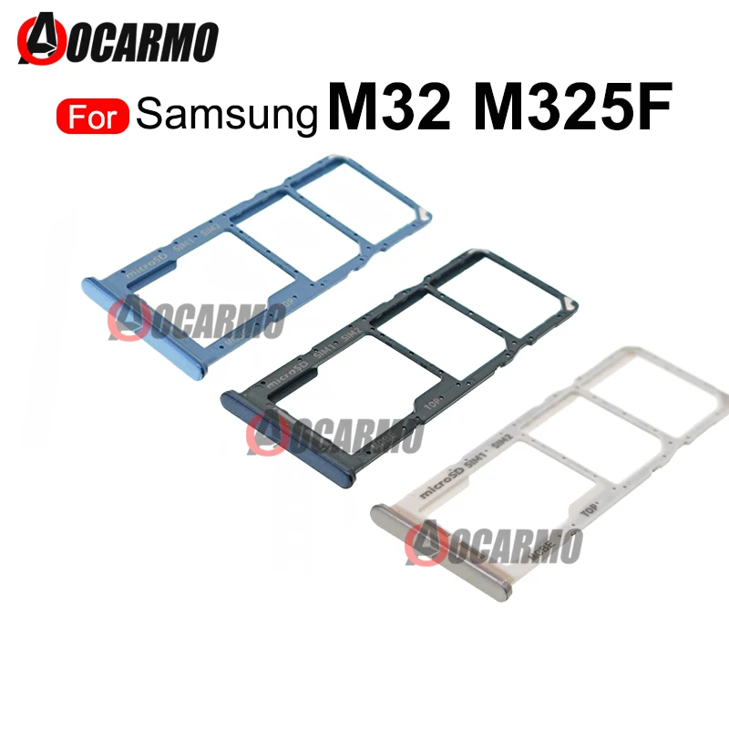 For Samsung Galaxy M32 SM- M325F SIM Tray Micro SD Memory Card Slot Holder Replacement Parts