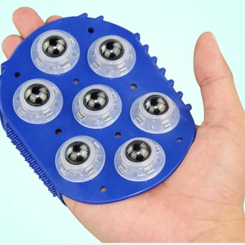 Glove Massage Bath Brush with 7 Metal Roller massage health care thin body Helps the body relax
