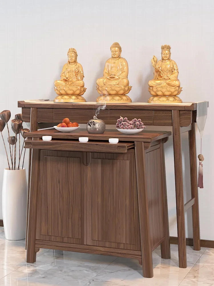 Shrine Home Modern Style Altar Incense Desk Solid Wood Altar Tribute Table Joss Sticks Table God of Wealth Table