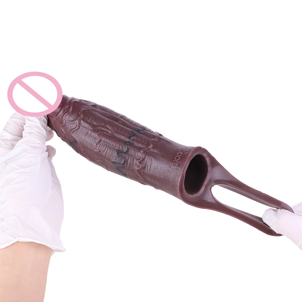 NNSX Nero Hollow Dildo Cazzo Ingranditore Manicotto Del Pene Maschile Ritardo Eiaculazione Anelli Glande Realistici Giocattoli Del Sesso Per Adulti Ispessimento Del Pene