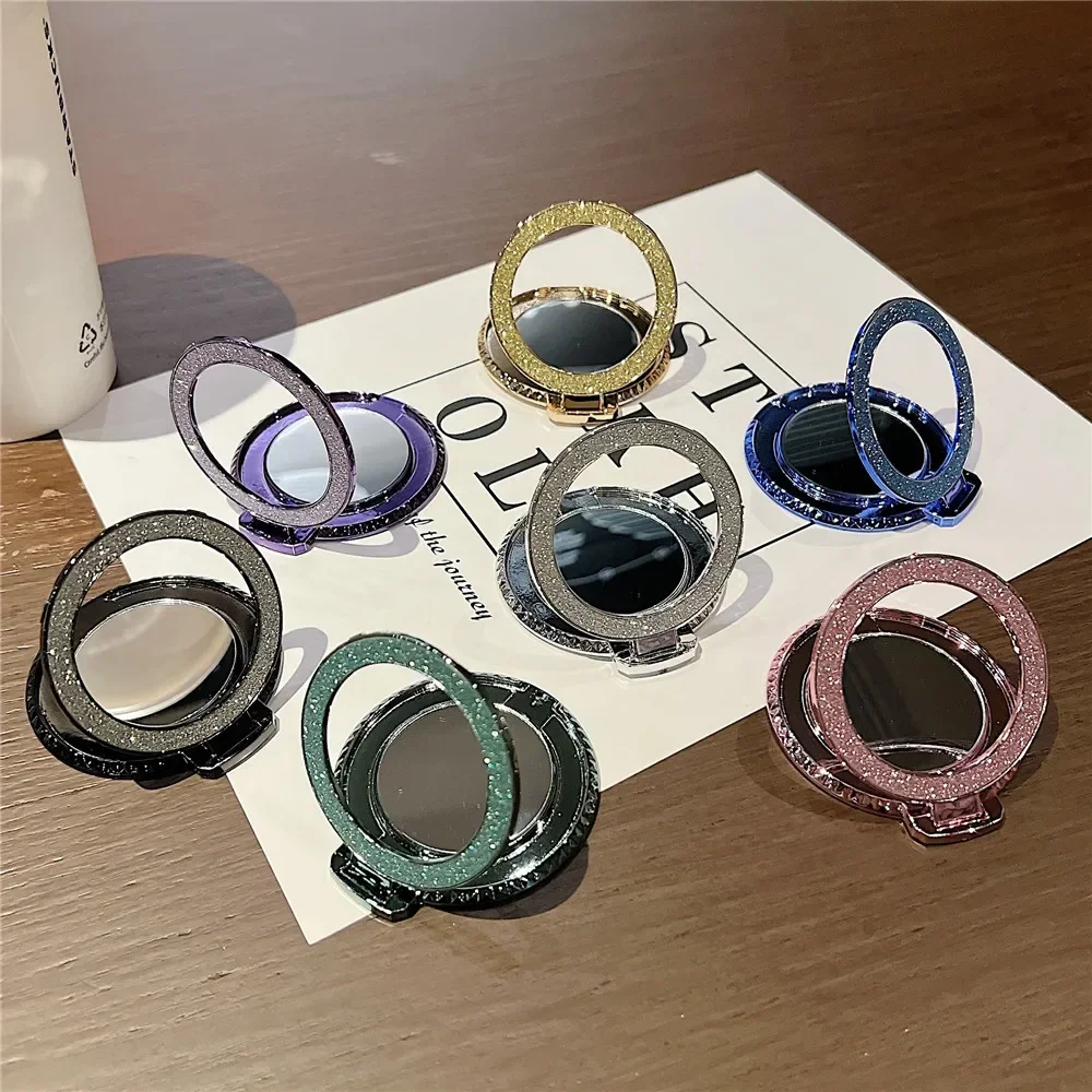 

Luxury Bling Glitter Mirror Holder Stand Grip 360 Degree Rotating for Mobile Phone Back Sticker Socket Bracket