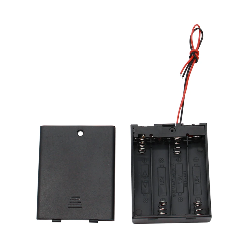Black Plastic DIY Battery Storage Case Clip Holder Container 2X 3X 4X 18650 AAA Battery Storage Box Case Wire Lead Pin