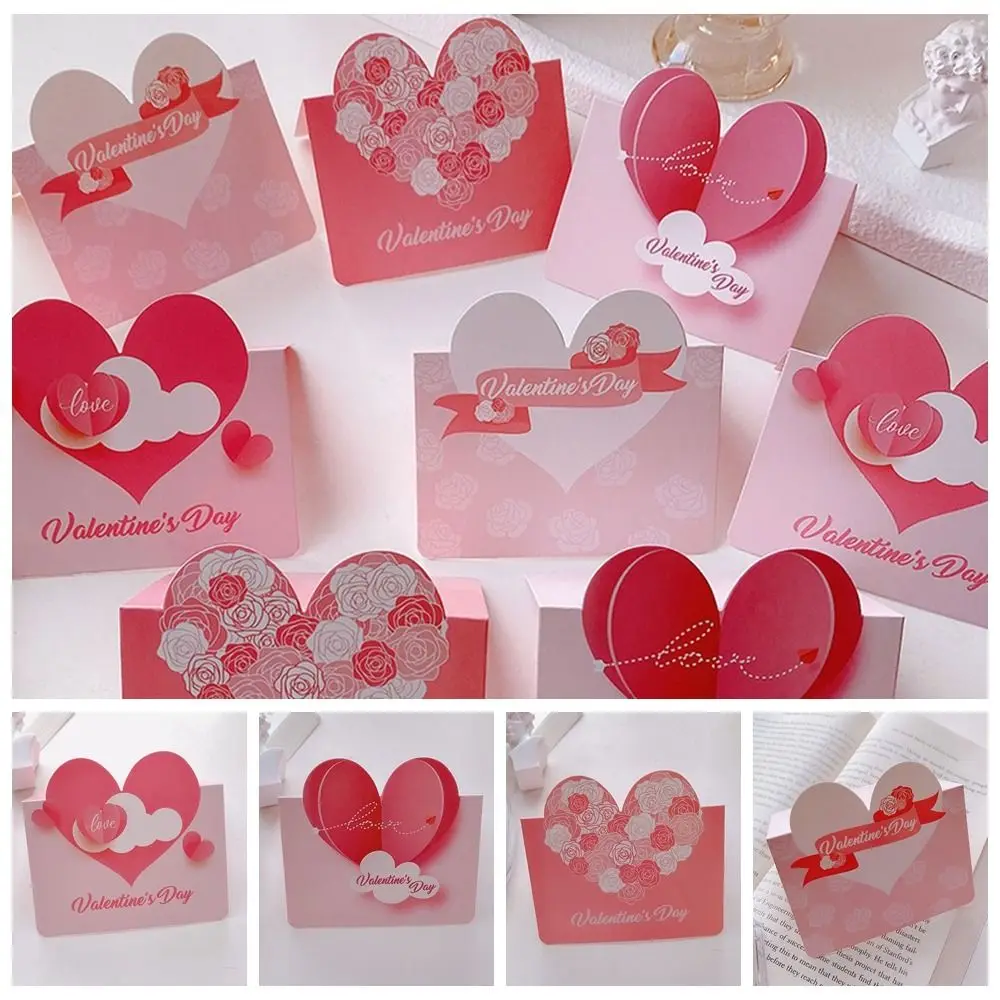 10pcs DIY Decoration Greeting Card Romantic Handwriting Invitation Invitation Card Love Heart Thank You Message Card Girlfriend