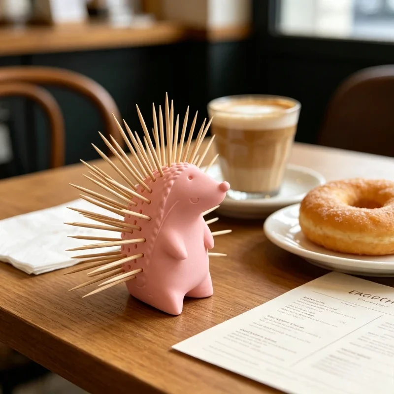 Cute Hedgehog Toothpick Holder 3DPrinted Creative Cartoon Hedgehog Toothpick Dispenser Tabletop Ornament Decor Toothpick Storage