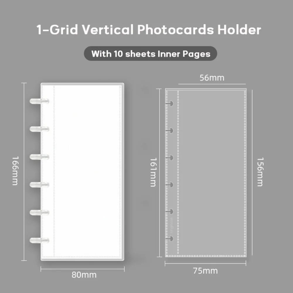 High Quality Mushroom Hole Photocards Holder Loose Leaf Vertical Photo Album Transparent Bill Storage Booklet