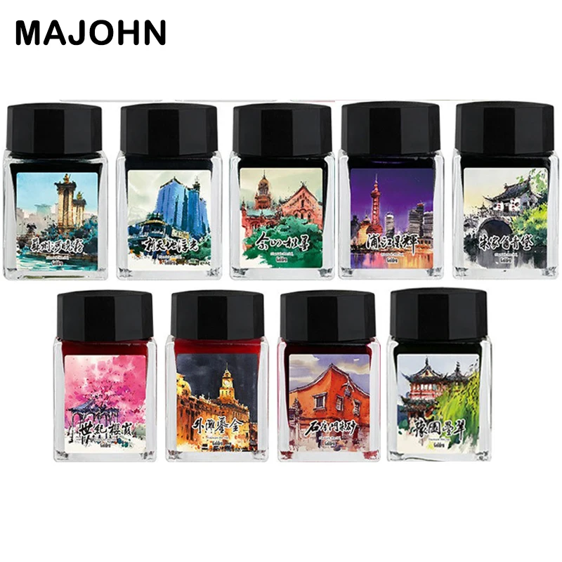MAJOHN 20ml Złoty Brokatowy Tusz Kaligraficzny Shanghai Landmark Design Do Pisania Piórem Wiecznym Rysowania Bazgrołów Artykuły Papiernicze Szkolne — zdjęcie produktu 5