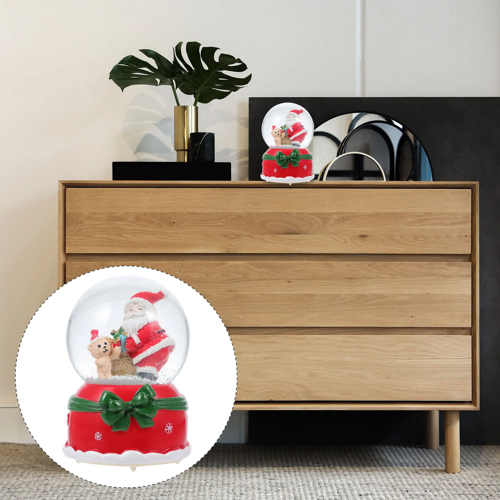 

1Pcs Music Crystal Ball Luminous Xmas Music Box Creative Tabletop Decor Christmas Gift Bright Colorful Unique Musical Box