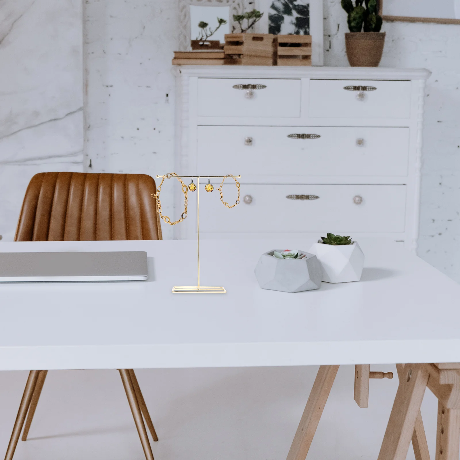 

T Bar Jewelry Holder Stand for Earrings and Necklaces Display Organizer Rack Jewelry Storage Tower Display Stand