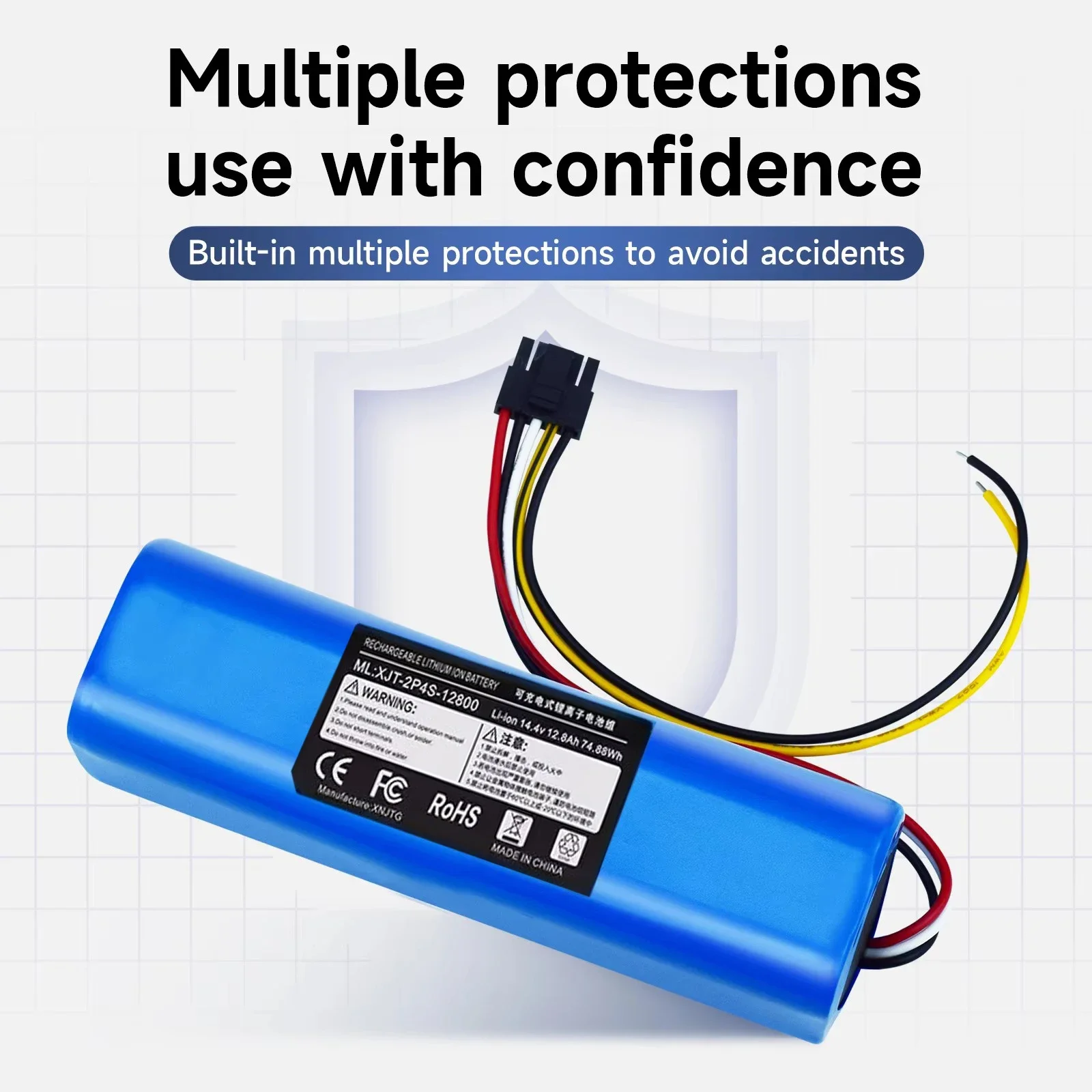 100% Nieuwe 12800 mAh Li-ion Batterij voor CECOTEC CONGA 4090 4490 4690 4590 Robot Stofzuiger 14.4 V 18650 4S2P Batterij Packs