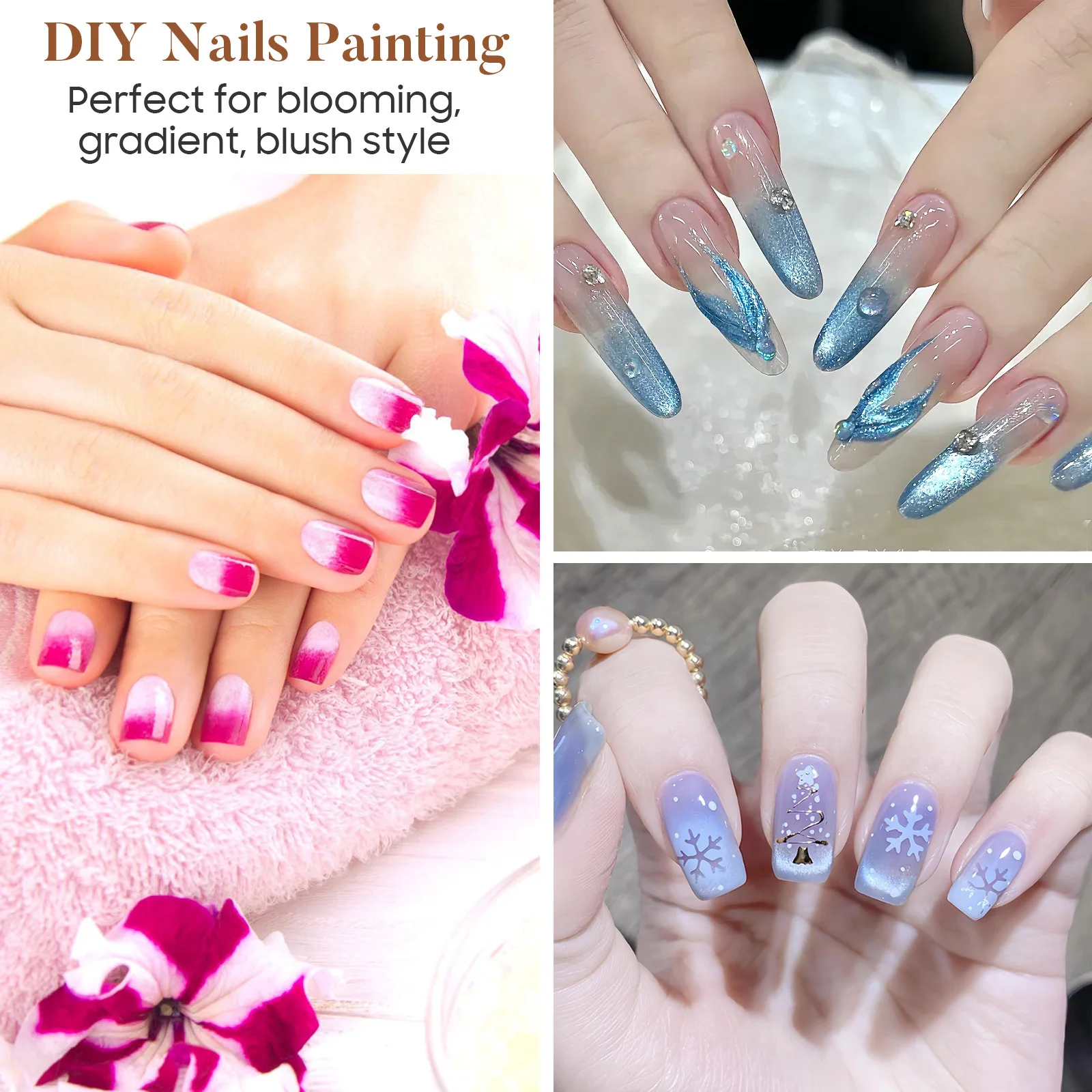 30 個グラデーションネイルアートペンスポンジヘッド再利用可能な交換用オンブルマニキュア Diy シェーディングツールネイルデザインアクセサリー