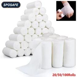 Bandage élastique respirant pour la peau, trousse de premiers soins, gaze de coton, outil de premiers soins d'urgence, 20 rouleaux, 50/100 rouleaux