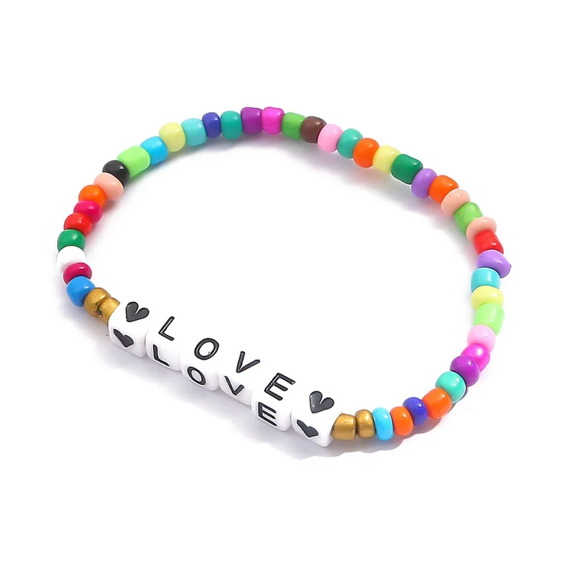 50Pcs 5.5mm Acrylic Block Large Hole 26 Alphabet Beads DIY Bracelet Necklace Mobile Phone Chain Accessory Letter Beads