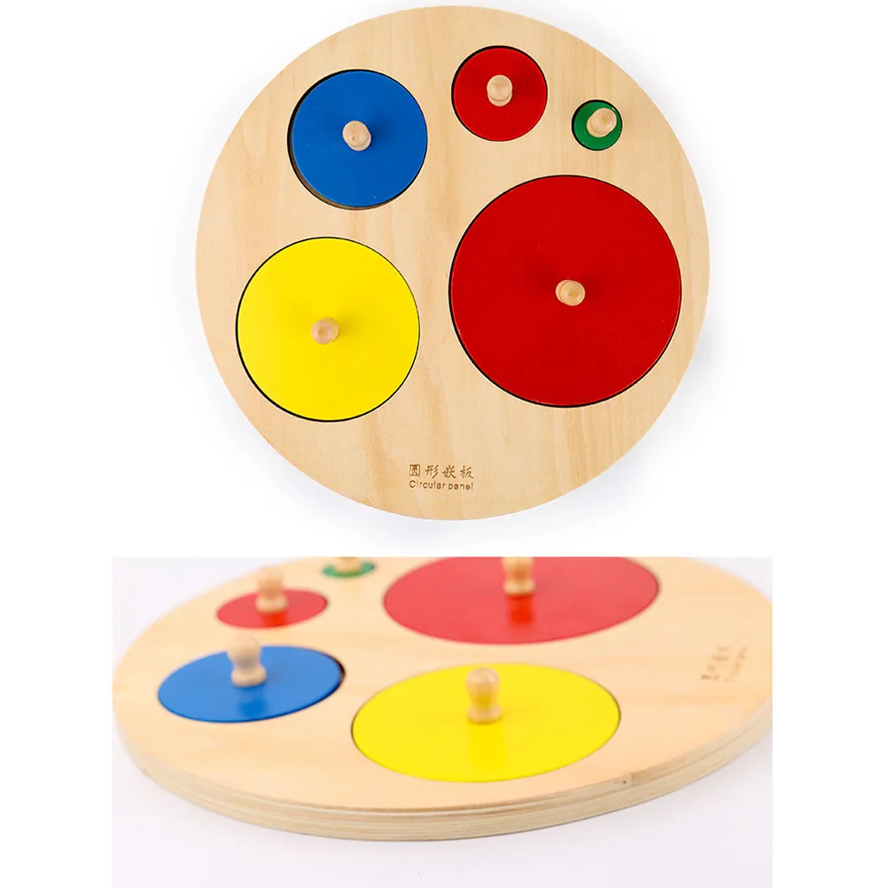 1Set Colorful Circular Geometry Panel Grab Board Early Educational Cognitive Puzzle Shape Matching Math Learning Game