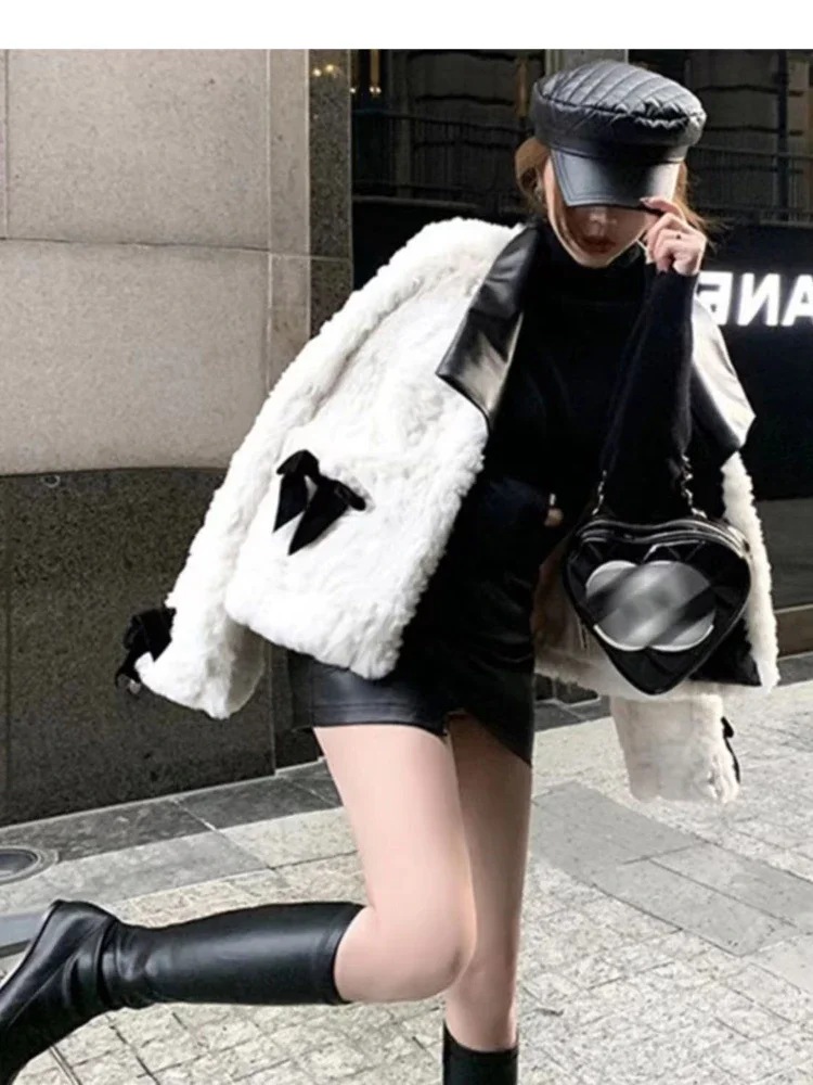 2024 Autumn and Winter Fashion New Women's Socialite Style Faux Fur Coat with Warm Collar and Short Fake Rabbit Fur Jacket