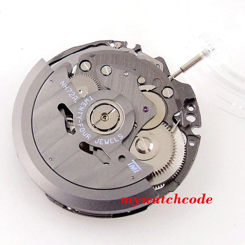 NH72A Mechanical Watch Movement Stem Skeleton Face 21600bph NH70A SKX Watch Parts Accessories Mechanism