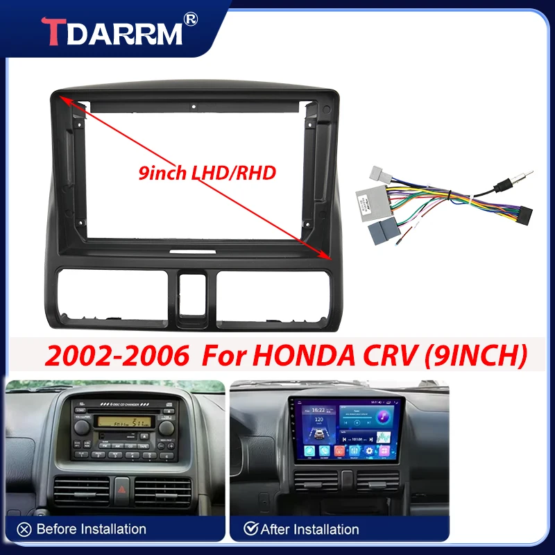 9inch Car Fascia Frame Radio Panel For HONDA CRV 2002-2006 Car Player DVD Dashboard Audio Panel Mount