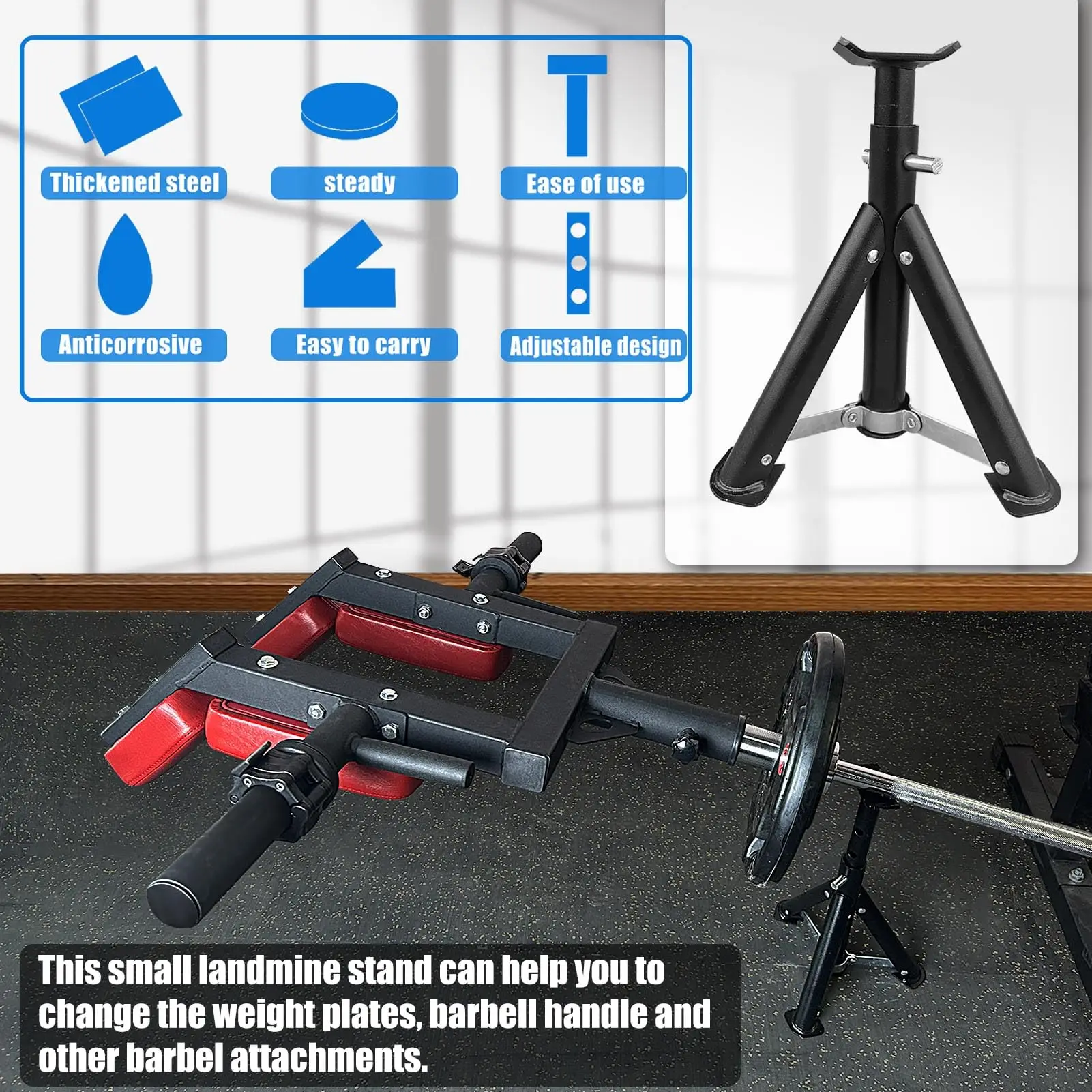 Adjustable Safety Portable Dumbbell Support Frame， Barbell Board And Bar Storage Rack Foldable Stand Support Frame