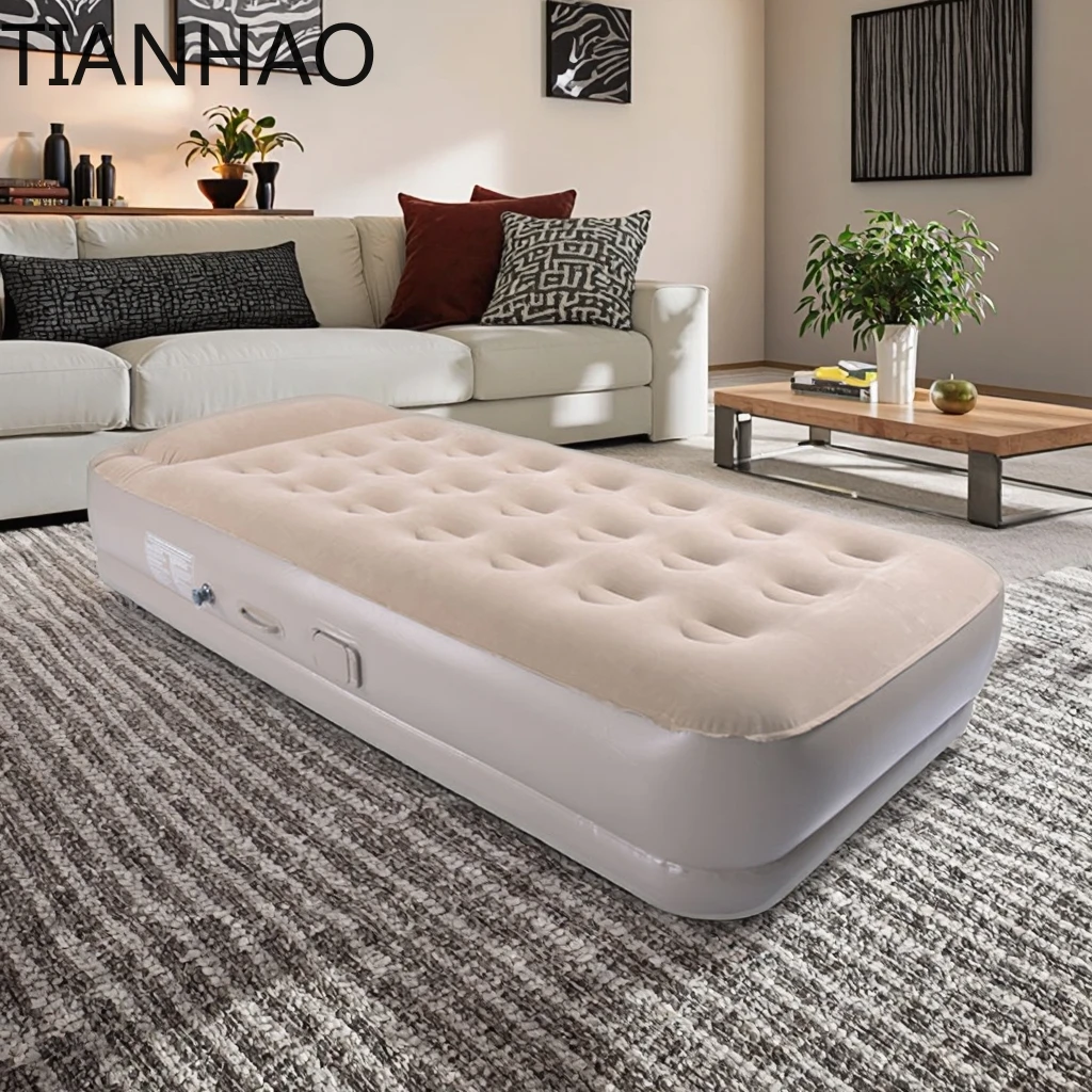 Modern Portable Inflatable Air Mattress With Electric Pump for Bedroom & Outdoor Use Backpacking Guest Bed Sleeping Furniture