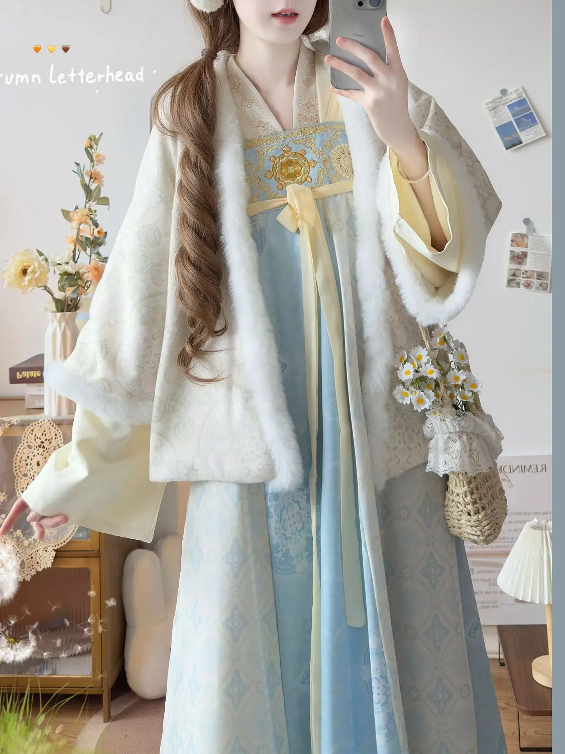 

Original Hanfu Women's Skirt Embroidery Set Tang Dynasty Winter Coat New Year Autumn/winter Cosplay Clothing Women Hanfu