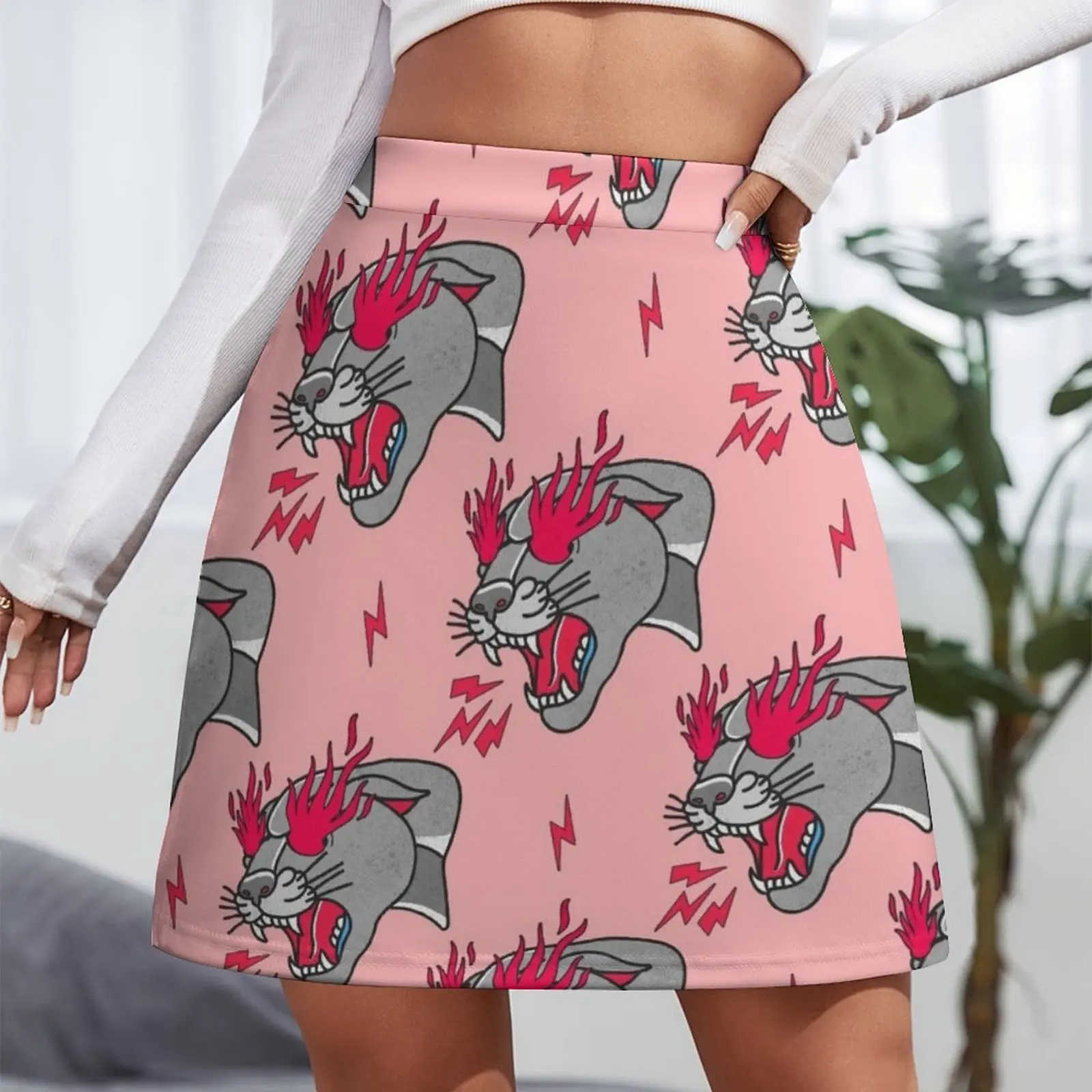 Panther Flame Mini Skirt chic and elegant woman skirt Skort for women Mini Skirt