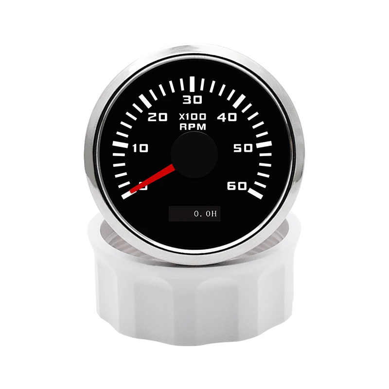 52MM Boat RPM Tachometer Tacho Meter With LCD Hourmeter Red Backlight For Car Boat Marine Motorcycle 12V/24V