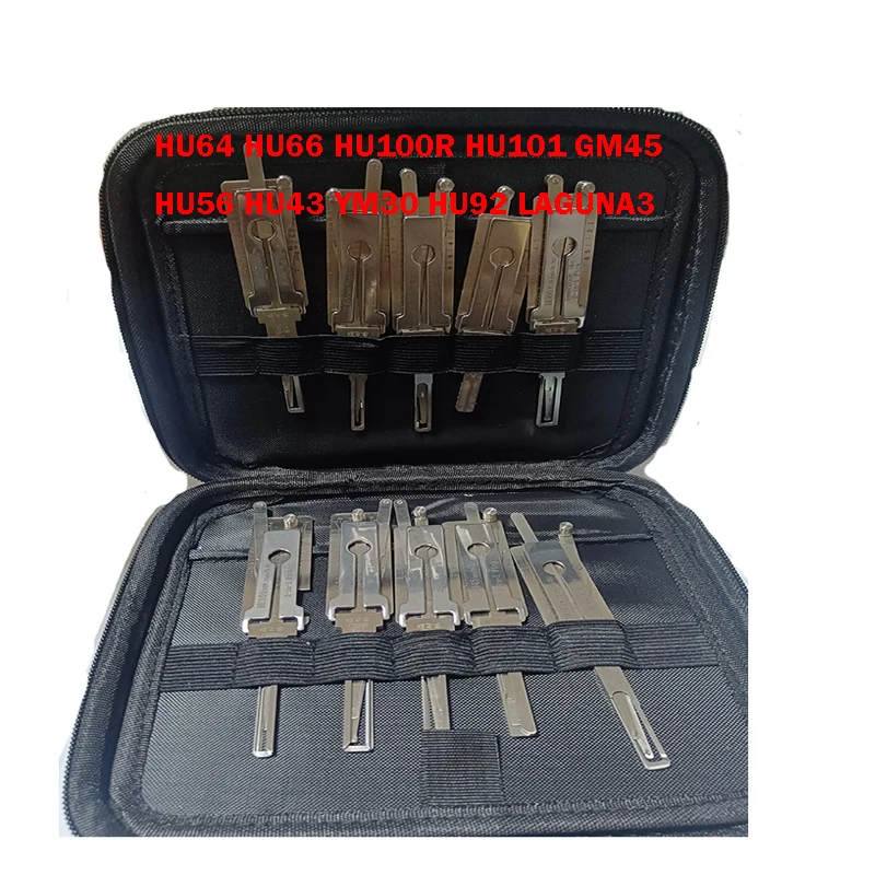 

Автоматический декодер 2 в 1 и отмычки для европейского автомобиля, 10 шт./компл., HU64 HU66 HU100R HU101 GM45 HU56 HU92, инструмент для слесаря