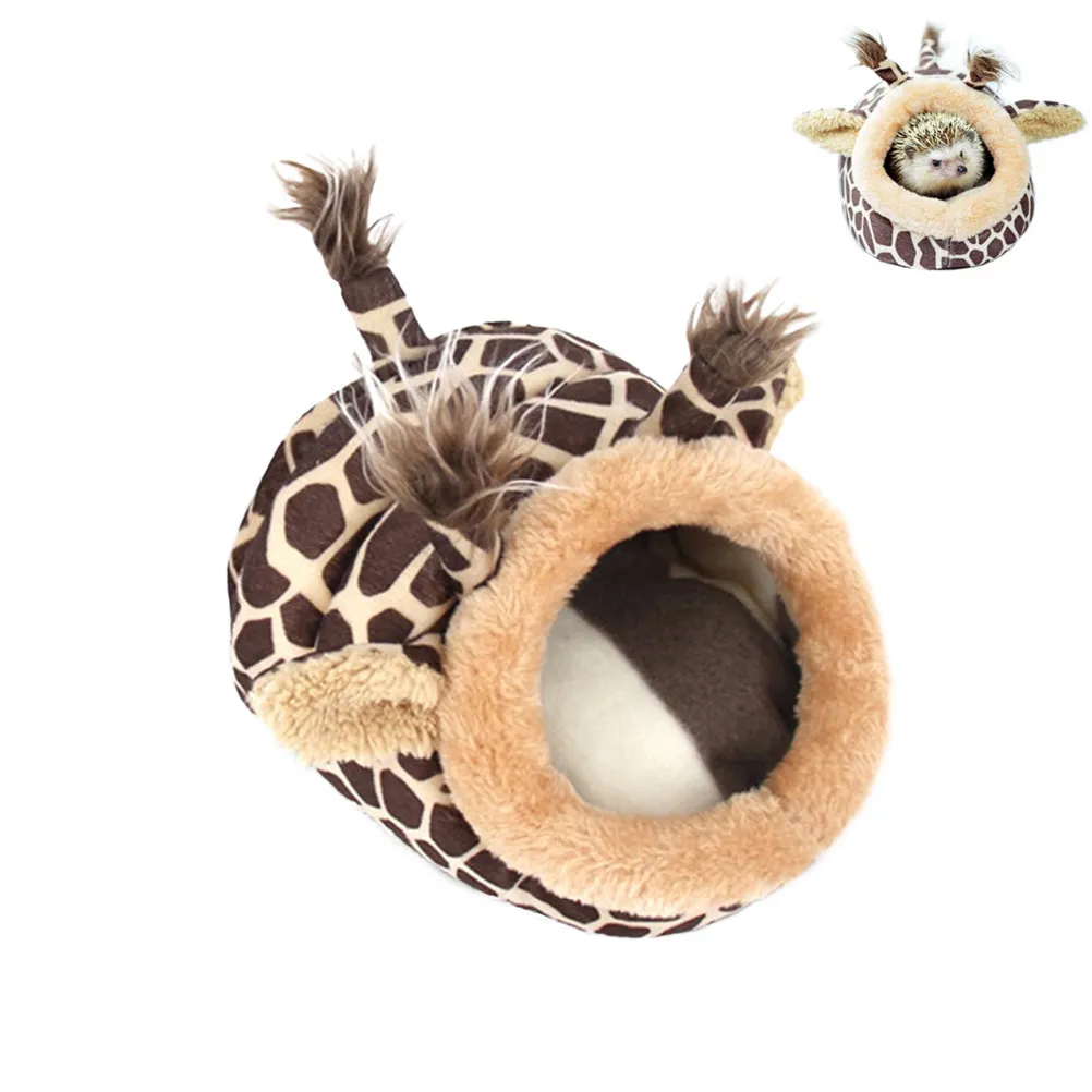 Mini Small Animal Giraffe Design Pet Bed Nest Warm Soft Cushion for Hamster Hedgehog Squirrel Mice Rats Sofa Car Travel