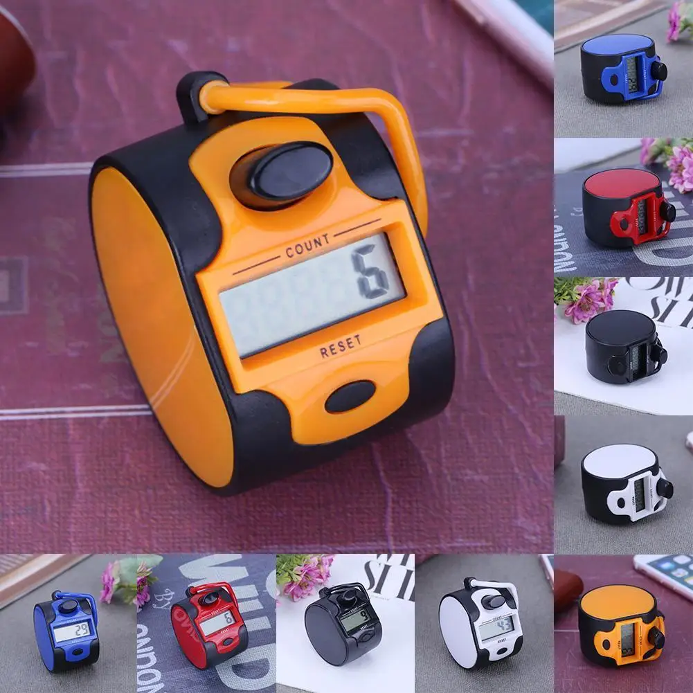 5 Digit Number Manual Counting LCD Display 1.5V Handheld Manual Counter Training Aids Portable with Finger Ring