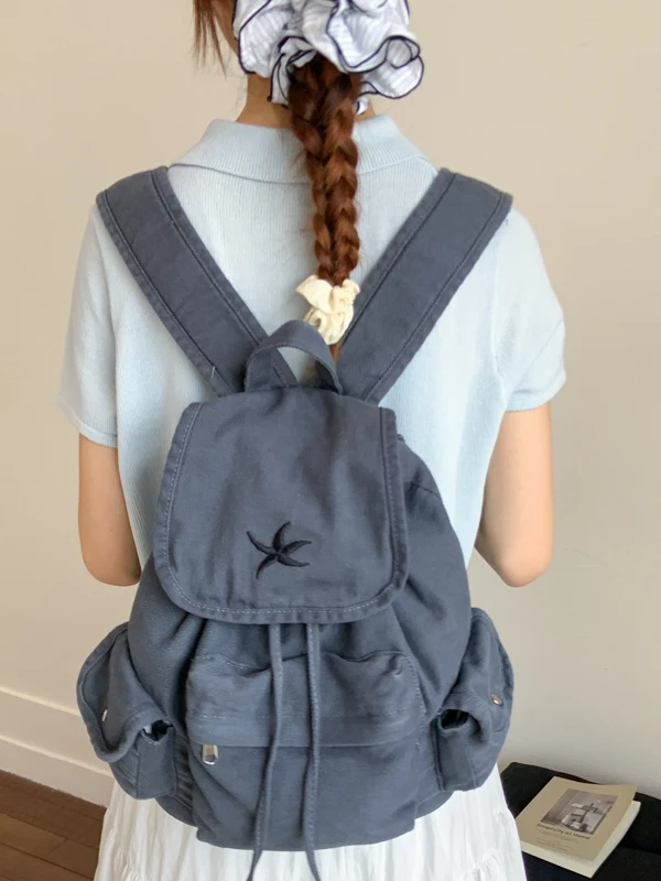 

New Women's Canvas Bapa Lightweight Travel Casual Commuter Faionable Versatile Bag Student Bookbag Soft Handle Polyeste...