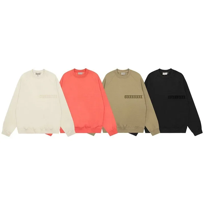 Luxury Design Flocked Letter Men's Pullover Classic Brand Label Pure Cotton Sweater Women's Loose Oversized Hoodie Couple Set