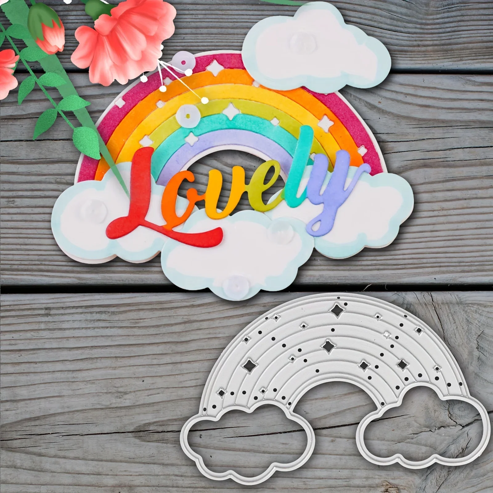 Crazyclown Rainbow Metal Cutting Dies DIY Scrapbooking Embossing Paper Photo Album Crafts Templates Mould Stencils