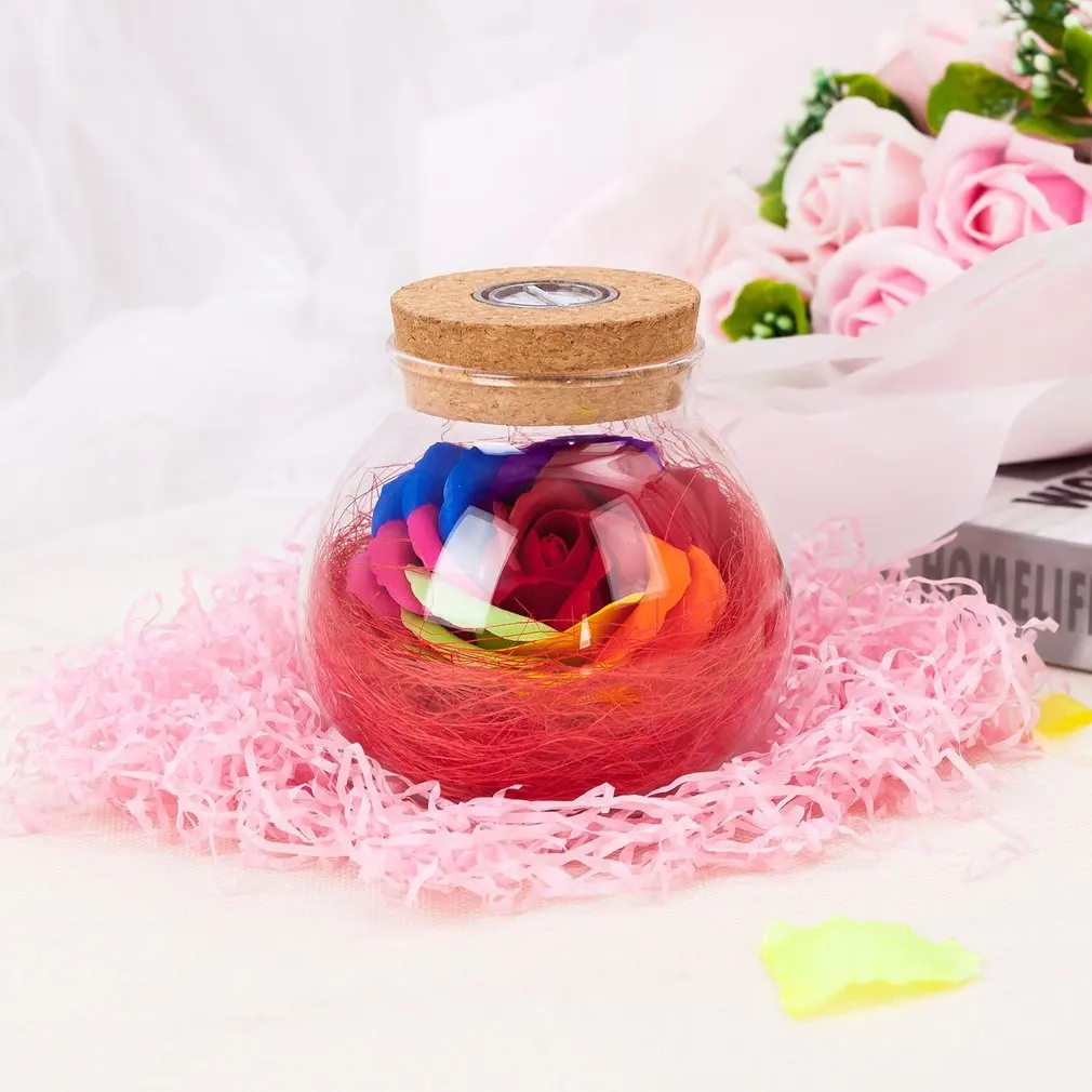 

Eternal Flower Gift For Girl RGB LED Dimmer Lamp Colorful Remote Night Light Bottle Creative Romantic Rose Bulb Great Holiday