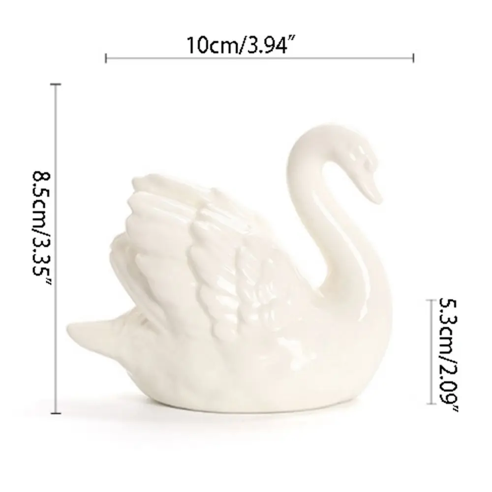 حلي بجعة سوداء حديثة سهلة الاستخدام، تمثال بجعة بيضاء أنيق وفريد من نوعه، تمثال بجعة للزوجين لغرفة النوم #6