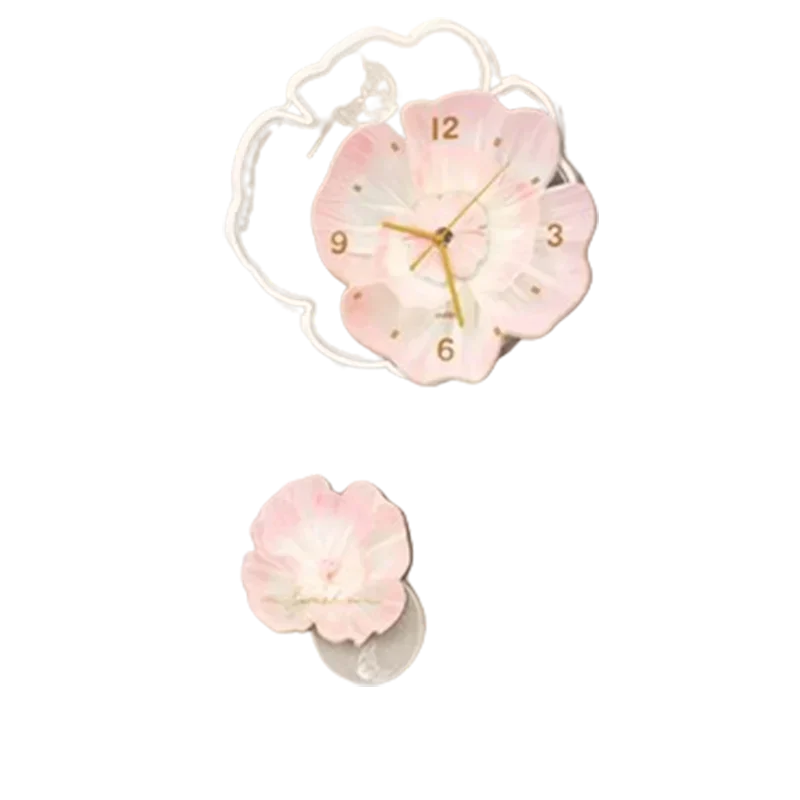 

Подвесные настенные часы с цветами, современный ресторан, простые милые настенные часы без тикания, салон Grande, украшение для дома