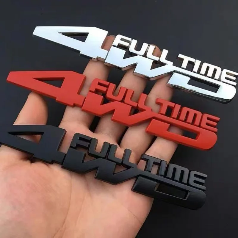 

4WD Metal 3D Chrome Sticker Car Fender Badge Trunk Decal Car Styling Full Time 4WD Emblem Modified Decoration Stickers