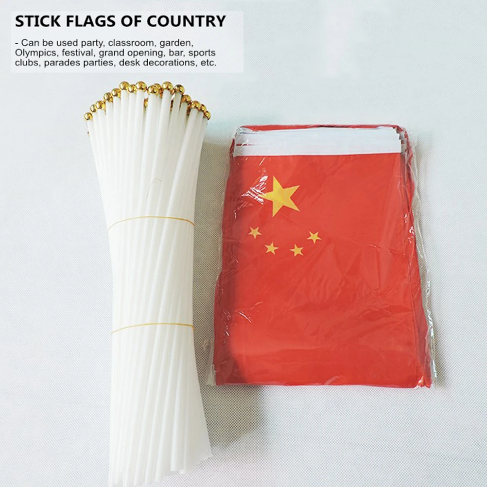 

Little Red Flag Hand Waving Women's Mini Flags Handheld Polyester Country On Stick