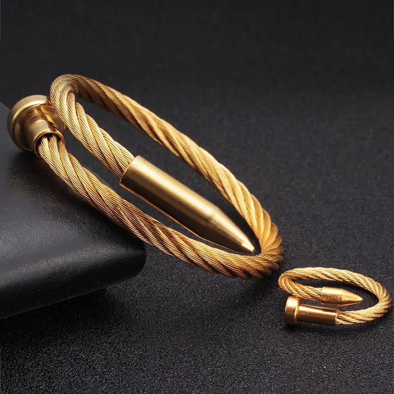 Luxury Braided Open Cuff Men Women Sporty Bangles Classic Stainless Steel Chain Link Fashion Bracelets Jewelry Gift