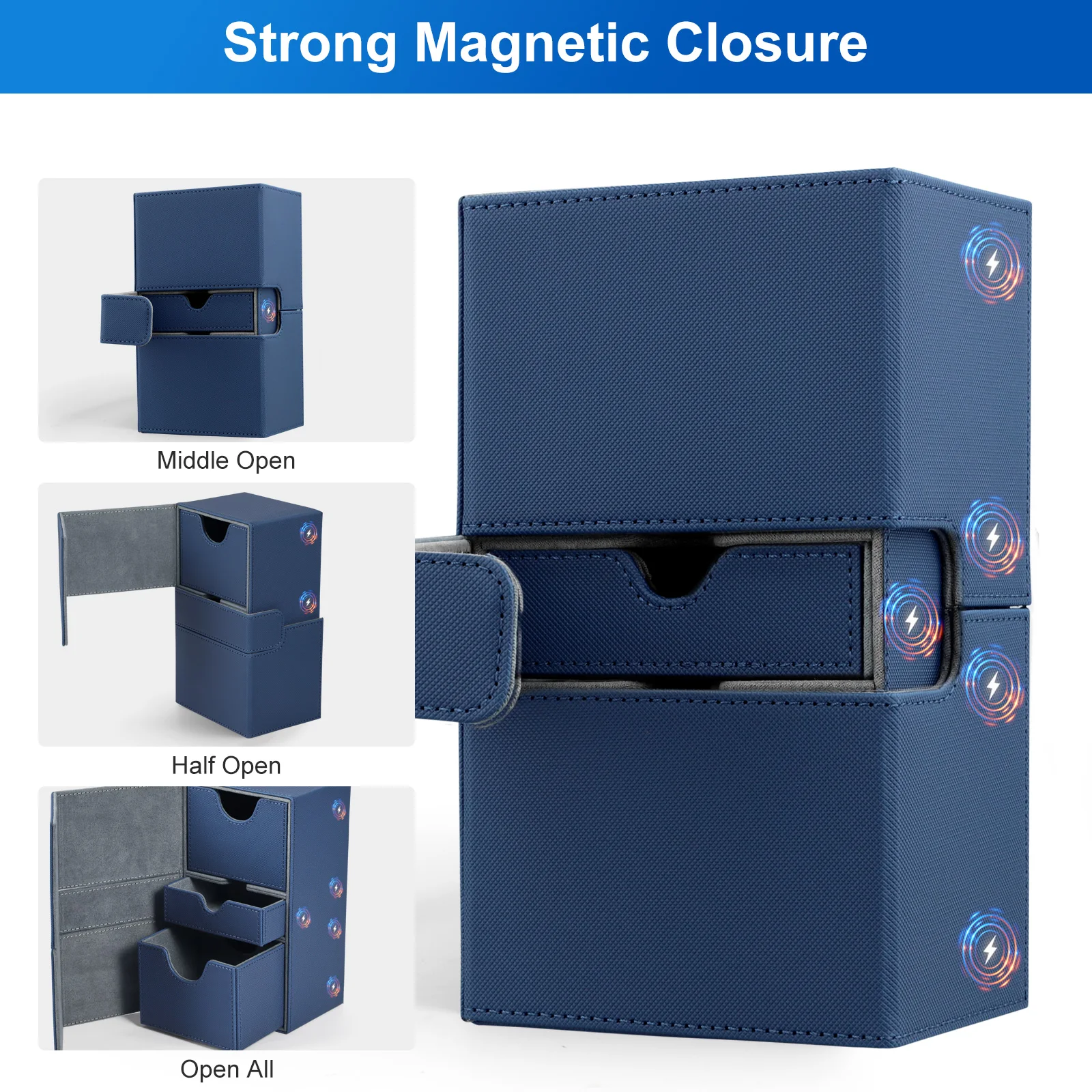 For X-Large Commander Premium Double Deck Box For 200+ Sleeved Cards ProTwin FlipDeckCase With 3 Tray Fits MTG/TCG/CCG