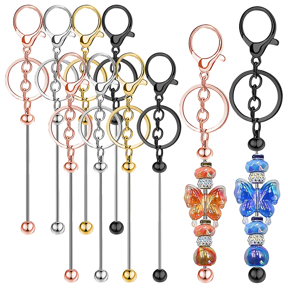 5/10/20 Pcs Beaded Keychain(No Beads) Suitable For Keychains, DIY Crafts, Bag Charms, Holiday Gifts For Men and Women