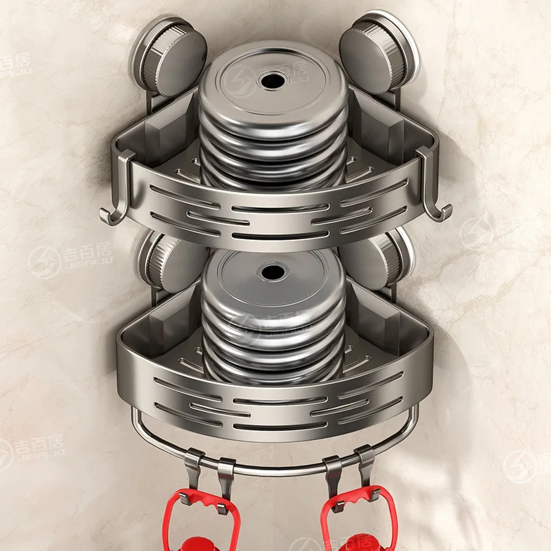 

YM Suction Cup Toilet Storage Rack Triangle Tripod Shelf No Punch Required Bathroom Organization Holder for Toiletries