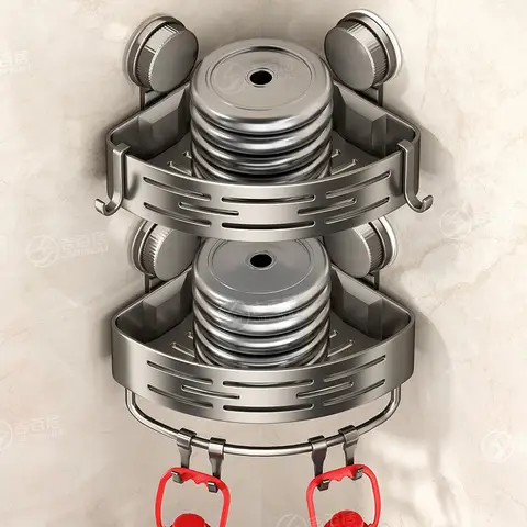 YM – support de rangement pour toilettes à ventouse, étagère triangulaire pour trépied, aucun poinçon requis, support d'organisation de salle de bain pour articles de toilette