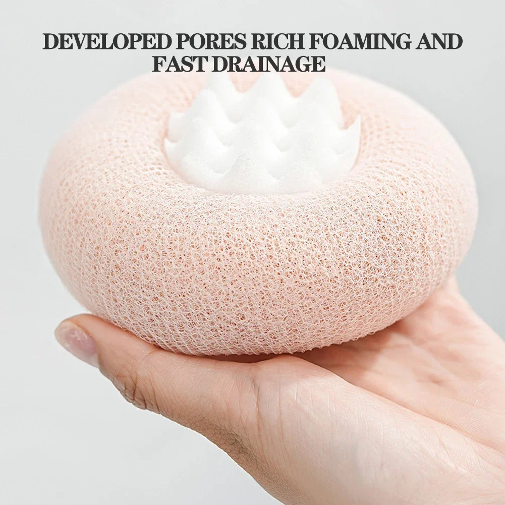 Round Sunflower Shower Ball Super Soft Bath Massage Bath Ball with Suction Cup Brush Bath Towel Mud Sponge Bathroom Accessories