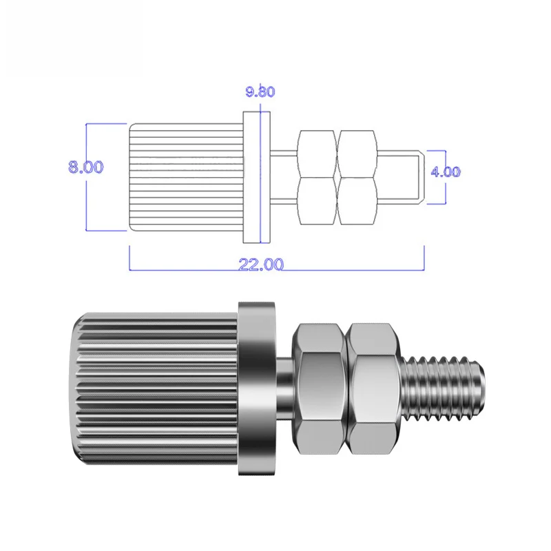 Reliable Conductivity Grounding Terminal Grounding Terminal Nickel Plated Stud Grounding Terminal Screw Thread Design