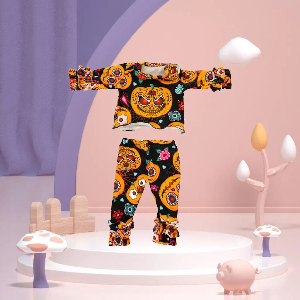 

2 Pieces Outfits Tops Pants Halloween Clothes for 18inch Girl Doll Accessories Dress Up for Kids Imagination Play