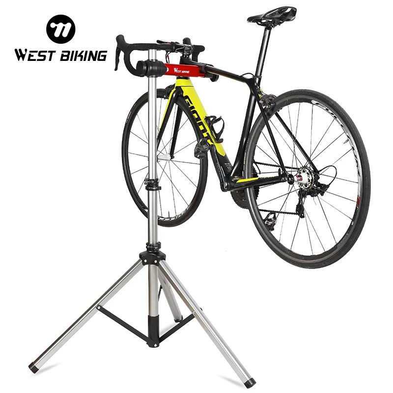 WEST BIKING Bike Repair Stand Aluminum Alloy MTB Road Bike Work Stand Pro Bicycle Repair Tools Adjustable Foldable Parking Racks