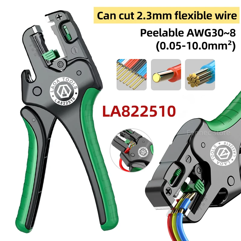 

LAOA Multifunctional Fast Fully Automatic Wire Stripping Pliers LA822510 Cable Cutting Nippers Special for Electricians Pliers