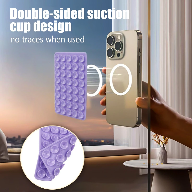 Double Sided Silicone Suction Cup For Mobile Phone Adhesive Silicone Rubber Sucker Pad Detachable Hands-Free Wall Stand