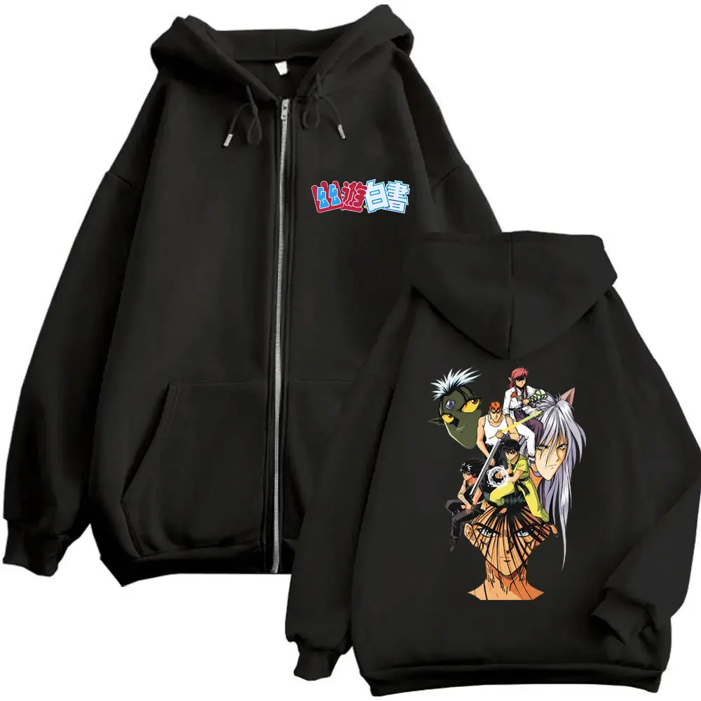 

Anime YuYu Hakusho Graphic Zipper Hoodie Men Women Clothing Cartoon Oversized Zip Up Hoodies Male Fashion Vintage Jacket Coat